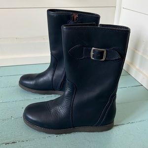 AIGLE Size EU 36 leather short boot, dark blue